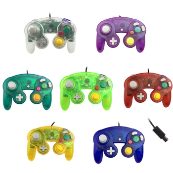 10 adet Şeffaf renk İçin N-G-C Gamepad Kablolu Oyun Denetleyicisi joystick için ameC-ube için G-C