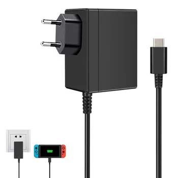 AB ve ABD Plug AC Adaptör Şarj Cihazı Uyumlu Nintendo Anahtarı NS Oyun Konsolu Duvar Seyahat Ev Şarj 15V 2.6 A USB Tip C Güç