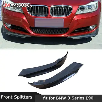 BMW 3 Serisi için E90 Bankası Sedan LCI 2006-2012 Ön Dudak Bölücülerin Spoiler Karbon Fiber Tampon Çene Kapak Flaps Winglets