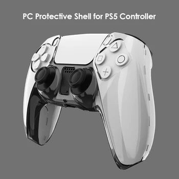 Için PS5 Şeffaf PC Kapak kaymaz Kapak Kılıf PlayStation 5 için PS5 Denetleyici Dualsense Gamepad Cilt Koruma Şeffaf Kabuk