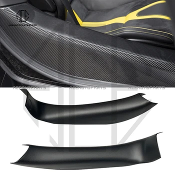 McLaren 720S için Kuru Karbon Fiber Araba Ayak Pedalı Kapı Eşiği Karşılama Scooter kapı pervazı Parlak / Mat