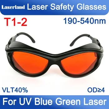 OD4 + UV OD5+ 190-540nm Yeşil Mavi Güvenlik Lazer Gözlük Koruma CE T1-2