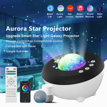 Tuya Galaxy Projektör Wifi Aurora Yıldız Projektör Gece Lambası Yılbaşı Hediyeleri Gökyüzü Projeksiyon Lambası Alexa Google İle Uyumlu