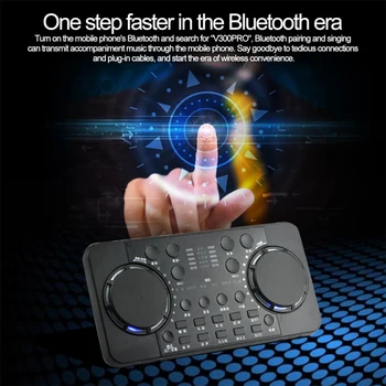 V300 Pro Bluetooth uyumlu Ses Kartı ses arabirimi Mikser DJ Dijital Efekt Gürültü Azaltma Konsolu USB Kayıt Şarkı İçin